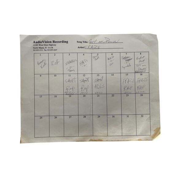 Hip Hop Artist FRAZE Ruff Ride Studio Audio Master Tape produced by Disco Rick - Picture 2 of 8